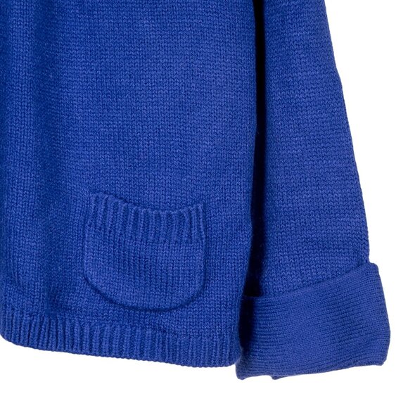 Nicole Miller Cardigan Sweater L Womens Blue Button Pockets Knit Acrylic Stretch - Picture 3 of 6